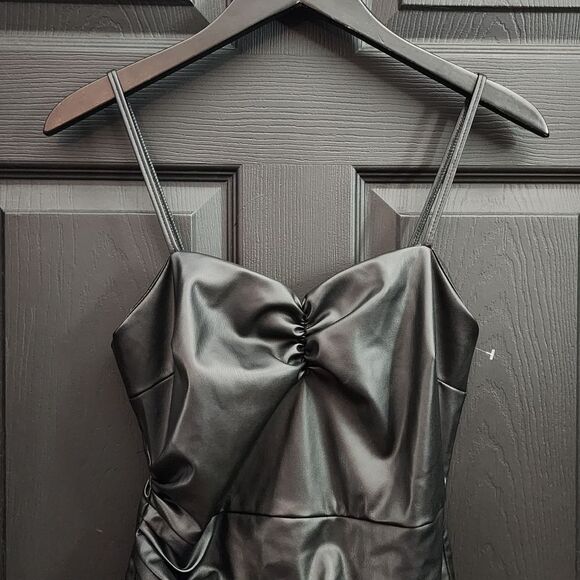 Zara Faux Leather Mini Dress - Picture 6 of 16